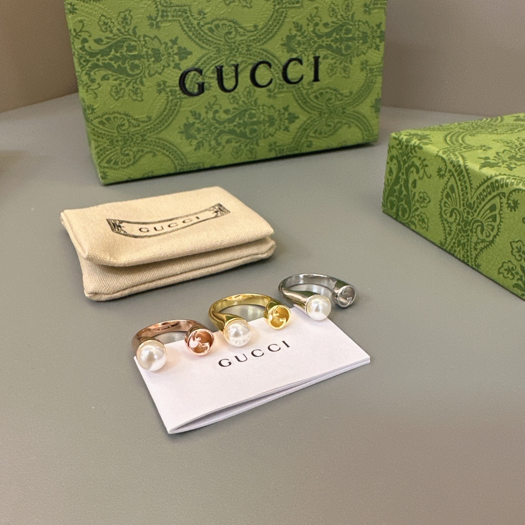 Gucci Jewelry Rings Blondie series resin pearls