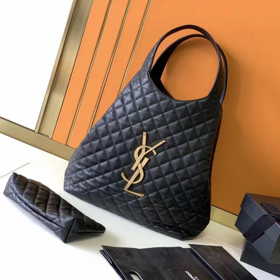 YSL ICARE MAXI SHOPPING BAG IN QUILTED LAMBSKIN