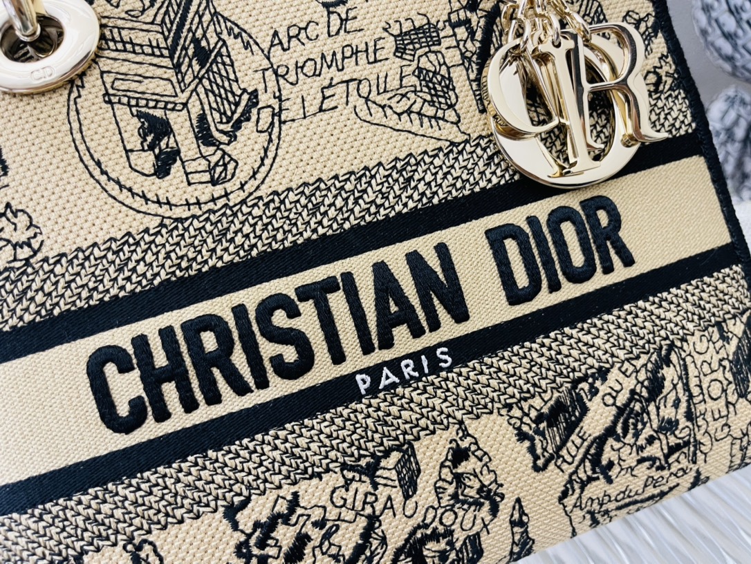 10A + top quality Dior Medium Lady D-Lite Bag 9920 DD003 24cm