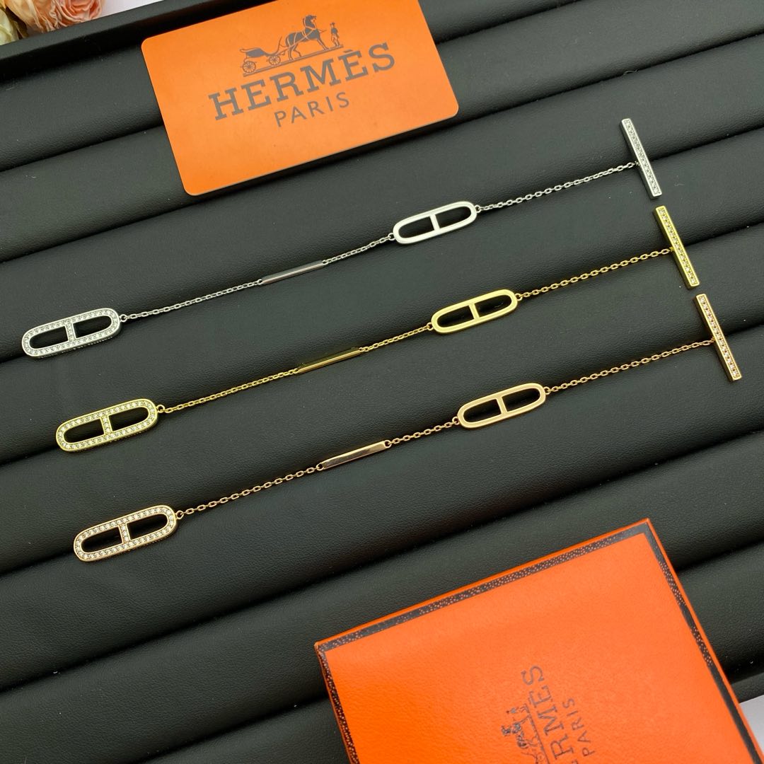 Hermes Jewelry Bracelets Pig nose thin chain