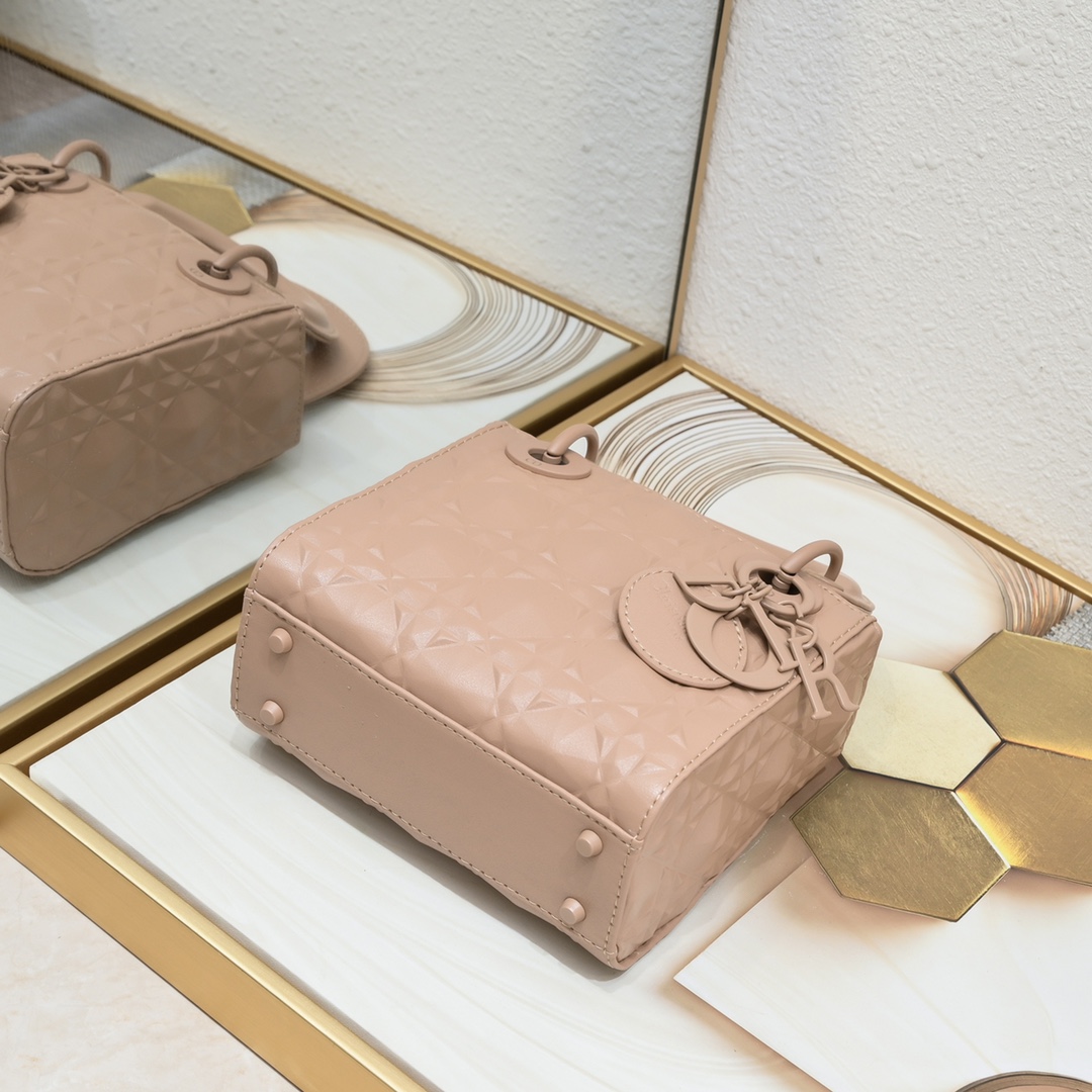 Mini Lady Dior Bag Pink Diamond Motif 3002 XB081 17cm