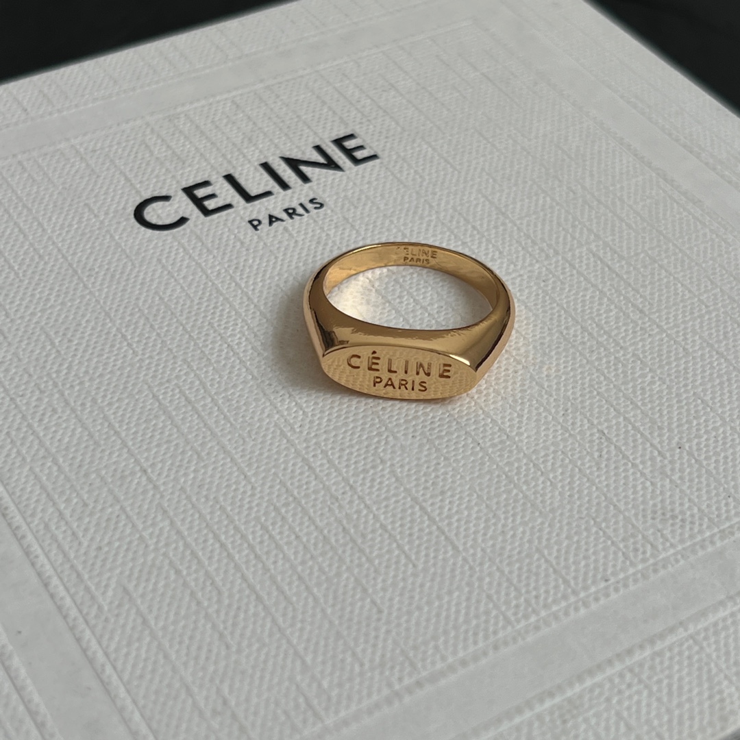 Celine Jewelry Rings Narrow Letter Design