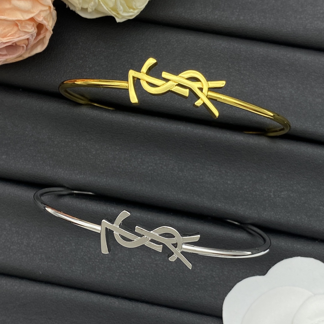 Saint Laurent Jewelry Bangle Open Letter Bracelet