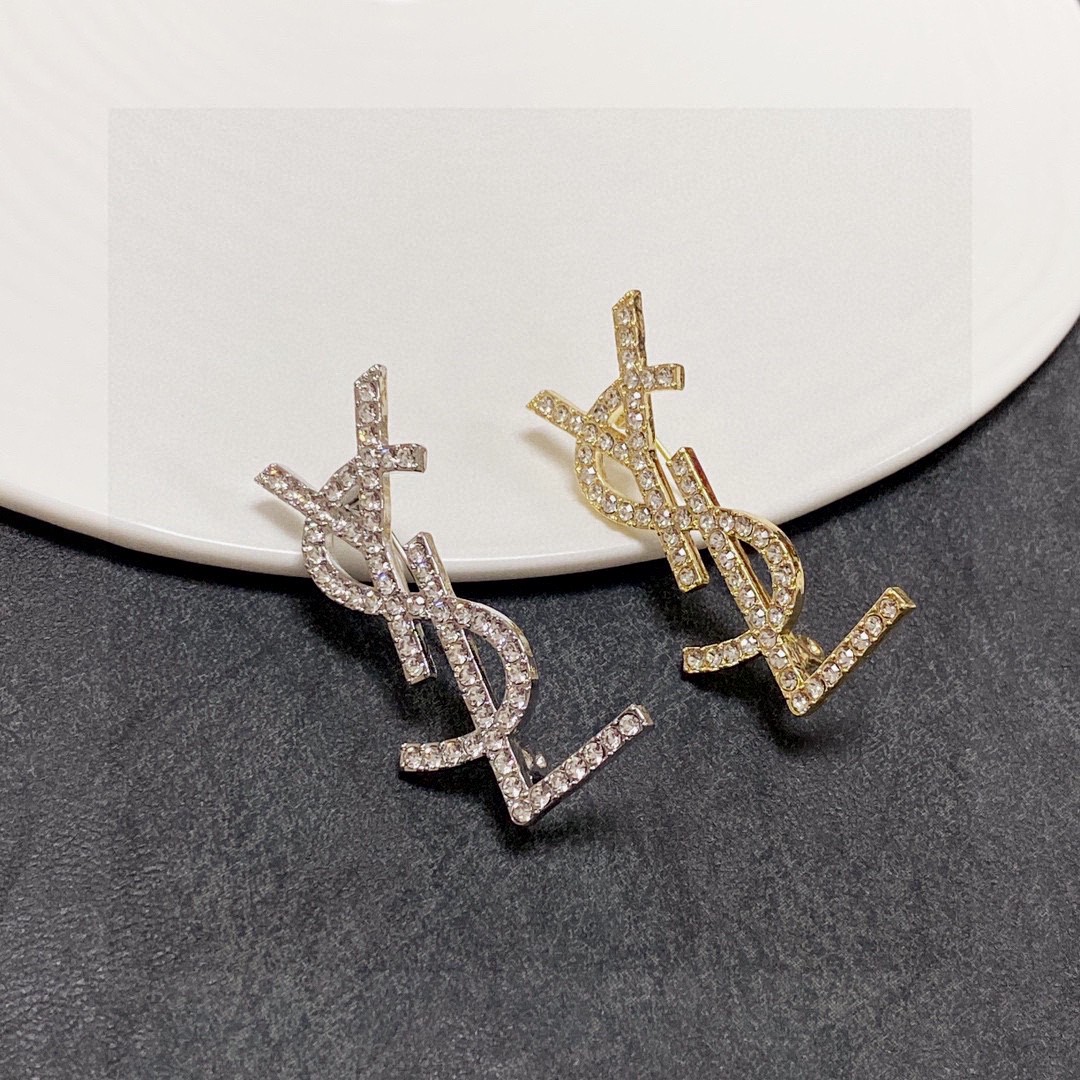 Saint Laurent JewelryBrooches Fine Diamond Letter
