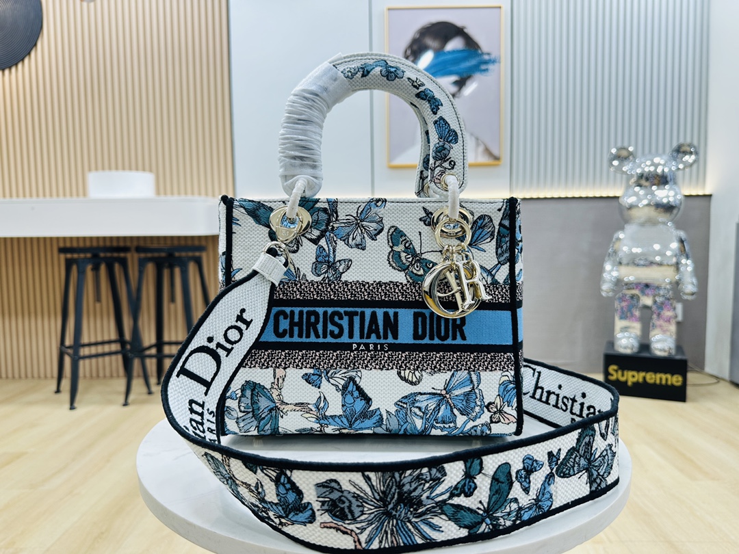 10A + top quality Dior Medium Lady D-Lite Bag 9920 DD003 24cm
