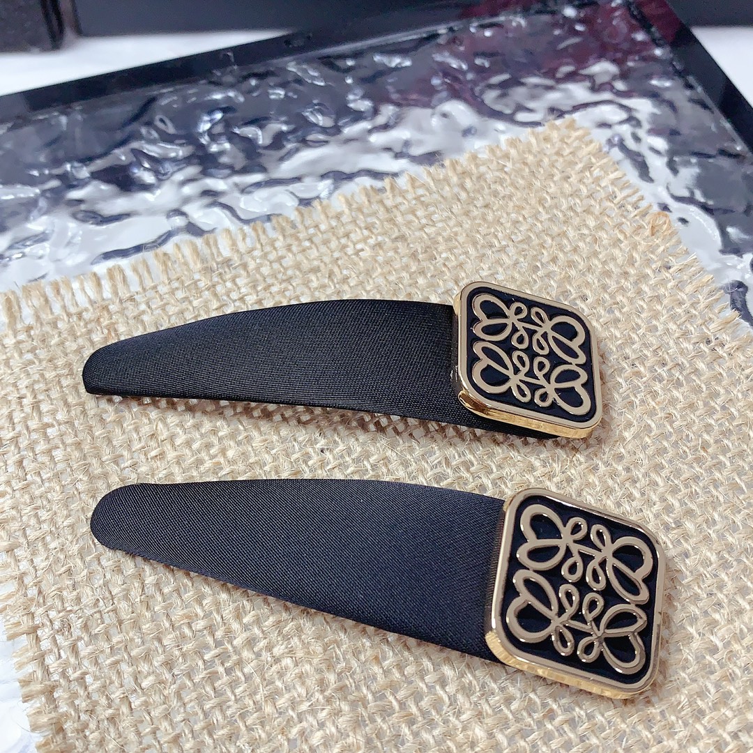 Loewe Jewelry Hairpin Pair Of Teardrop-Shaped Side Clips With Logo