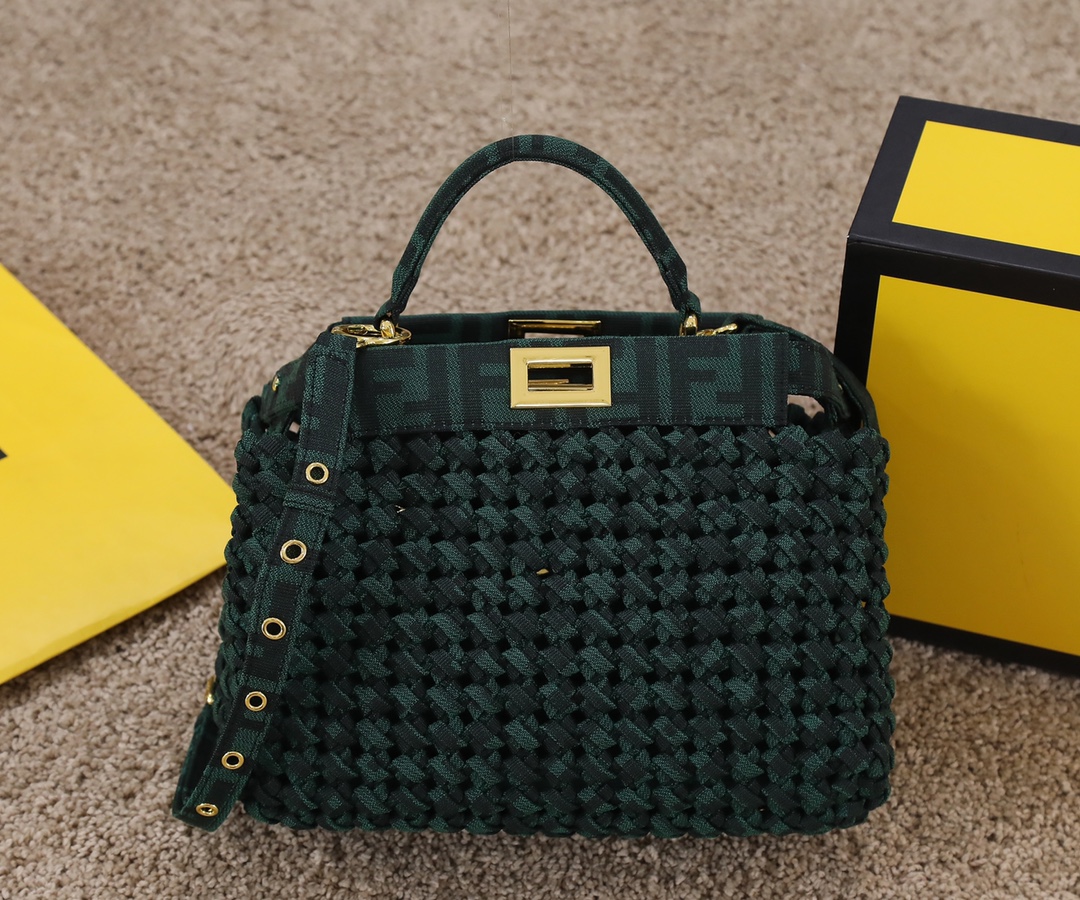 Peekaboo Mini Bag Green weave 2017 LM032 23cm