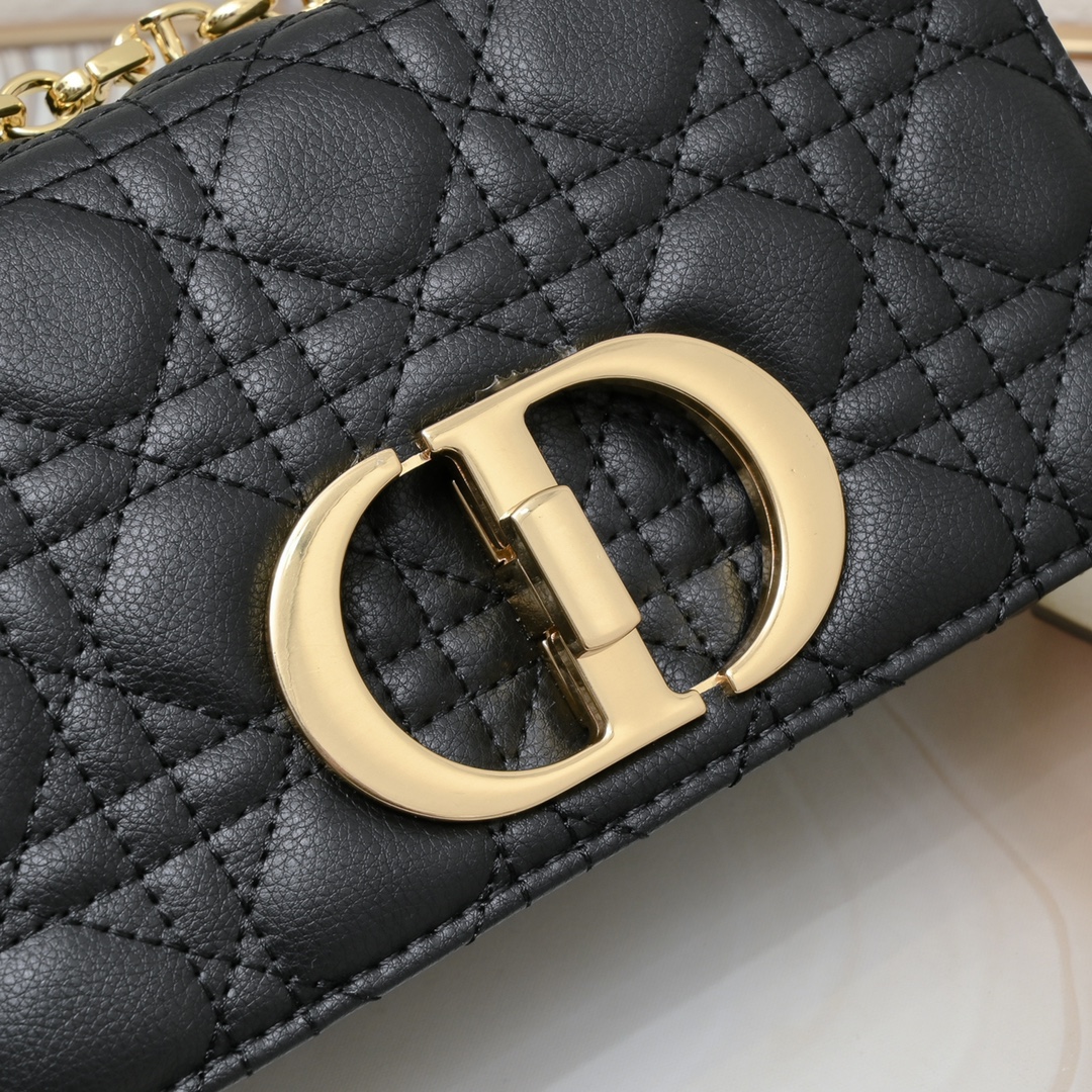 Small Dior Caro Bag Black 9797 XB091 21cm