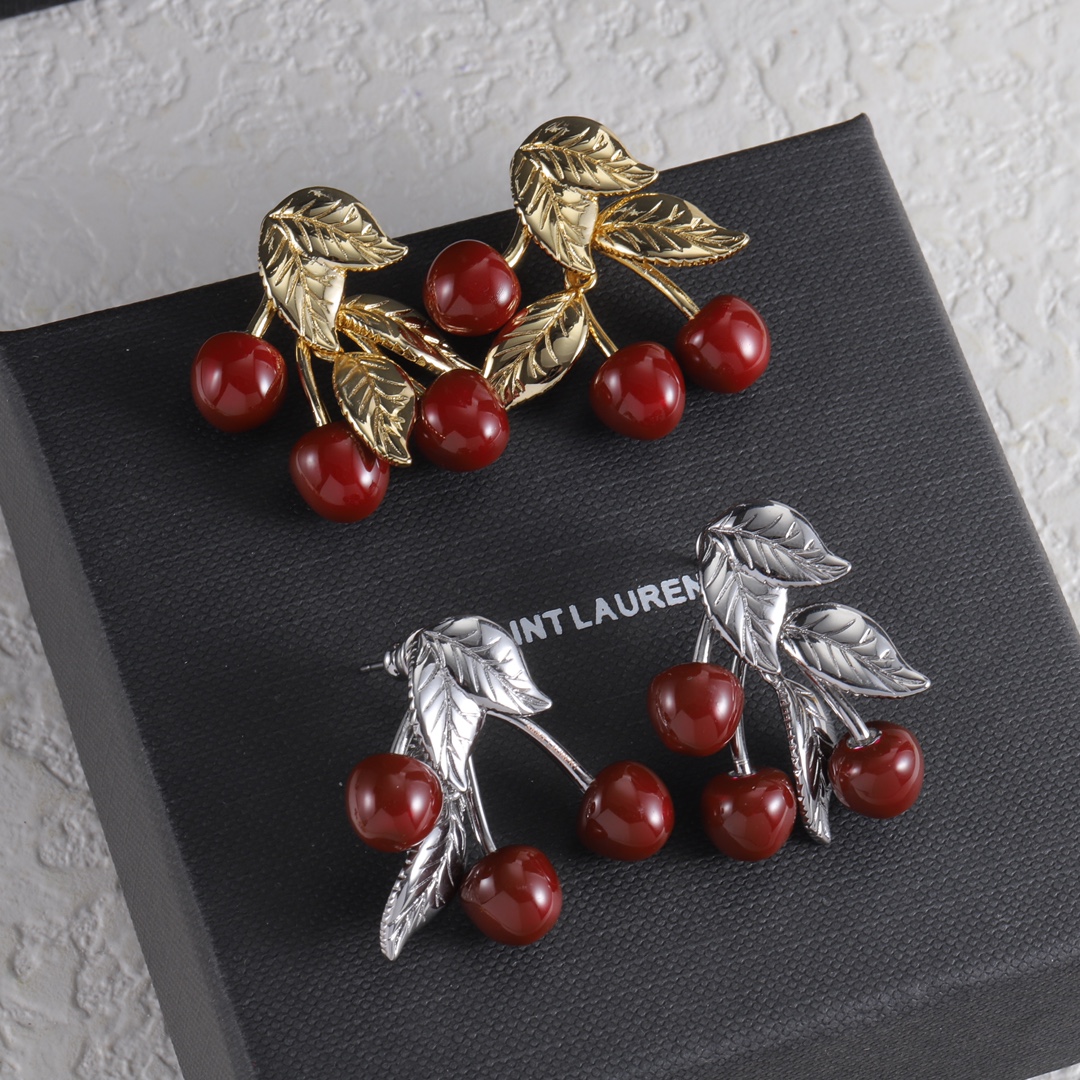 Saint Laurent Jewelry Earring  Cherry Design