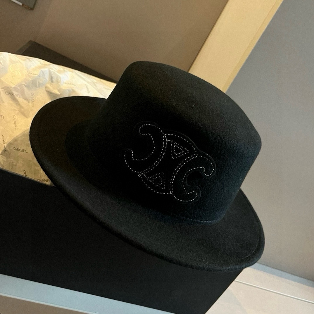Celine Hat Flat Top Wool Hat 57cm Accessories