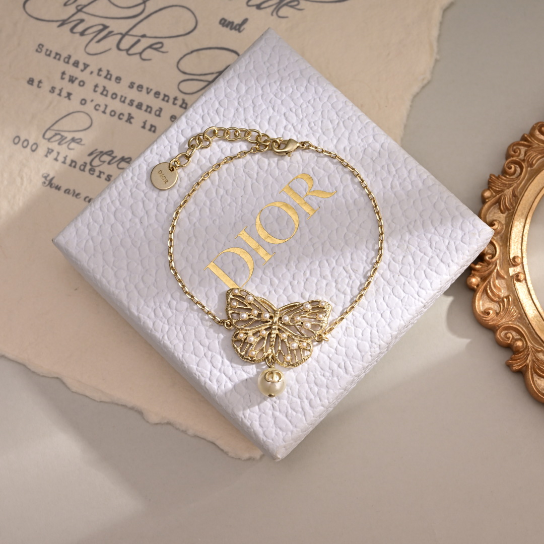 Dior Jewelry Bracelets Butterfly Pearl