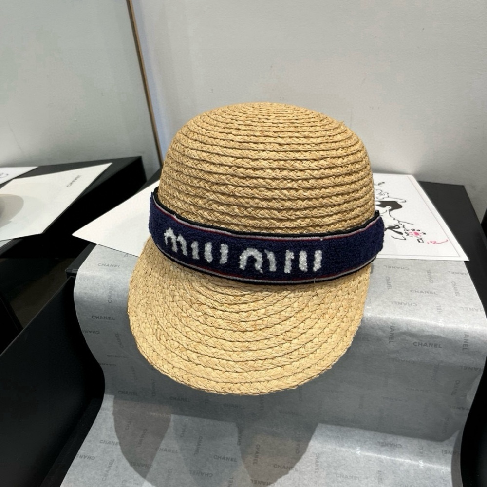 Miu Miu Hat Raffia Knight Hat 57cm Accessories