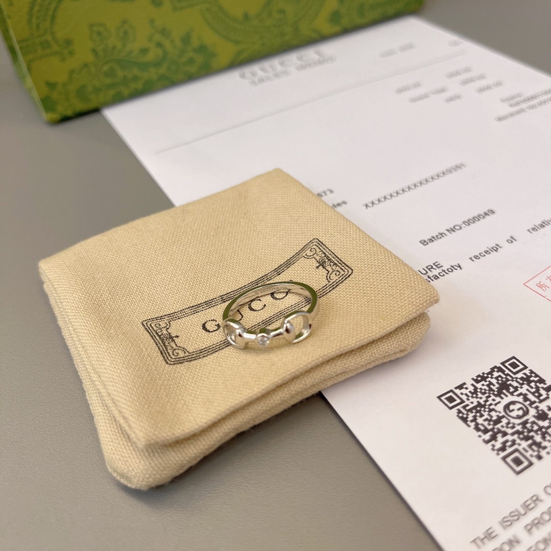 Gucci Jewelry Rings Golden Horse Diamond Ring Half Horse Buckle