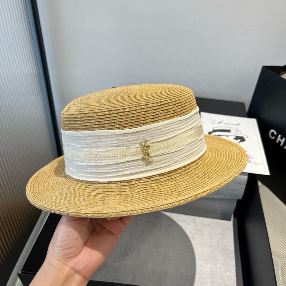 Saint Laurent Hat  Flat Top Sun Hat 57cm Accessories