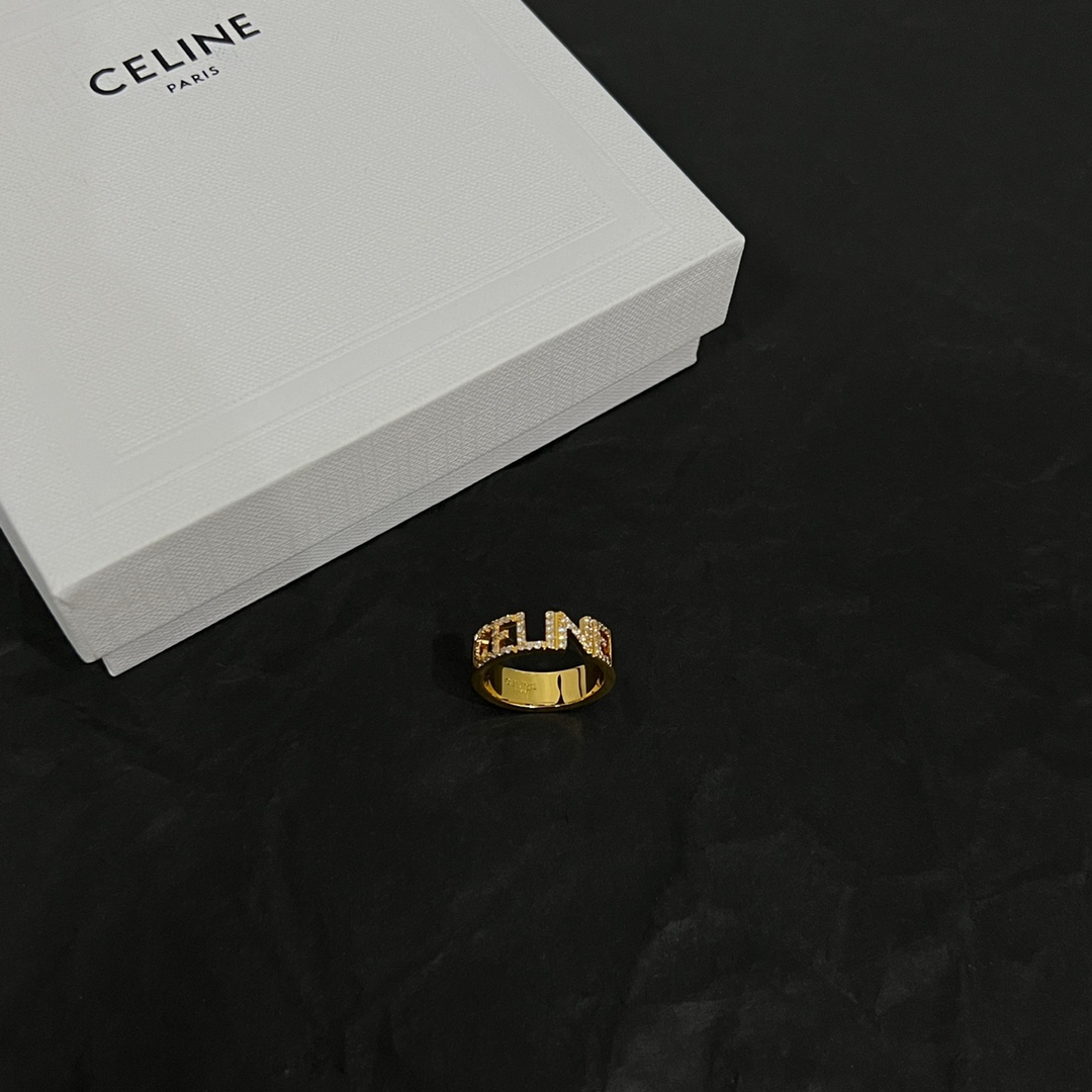 Celine Jewelry Rings letter hollow design
