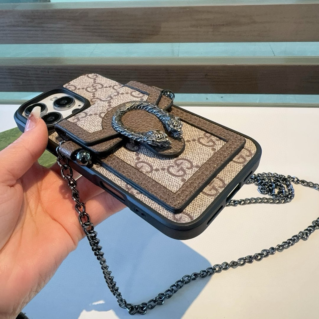 Gucci Phone Case Veined Dionysus Snakehead Card Holder Crossbody Phone Case Accessories