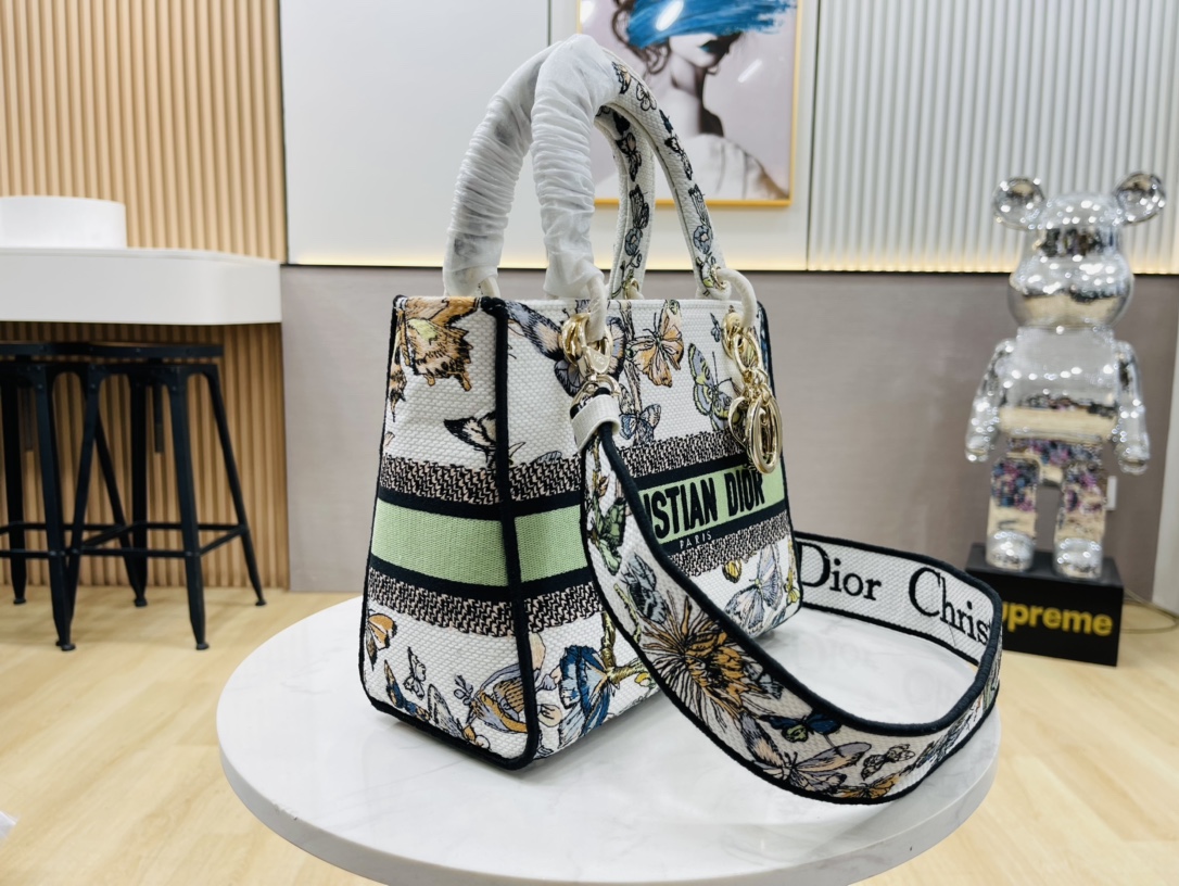 10A + top quality Dior Medium Lady D-Lite Bag 9920 DD003 24cm