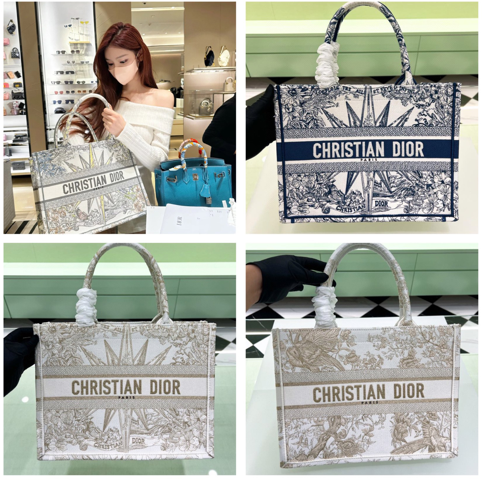 10A + top quality Medium Dior Book Tote 1296 DLAM022 36cm