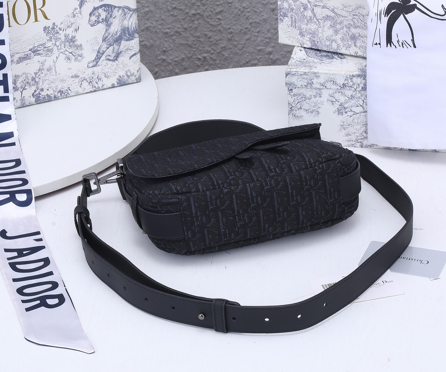 Mini Saddle Soft bag Black print 1090 XB002 24cm