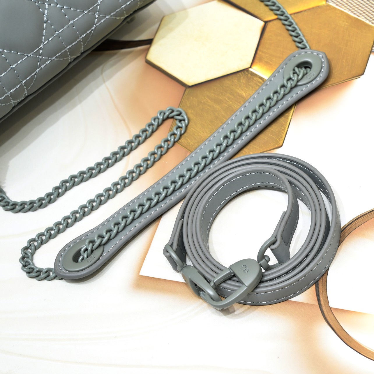 Mini Lady Dior Bag Grey Matte 2022 LM051 17cm