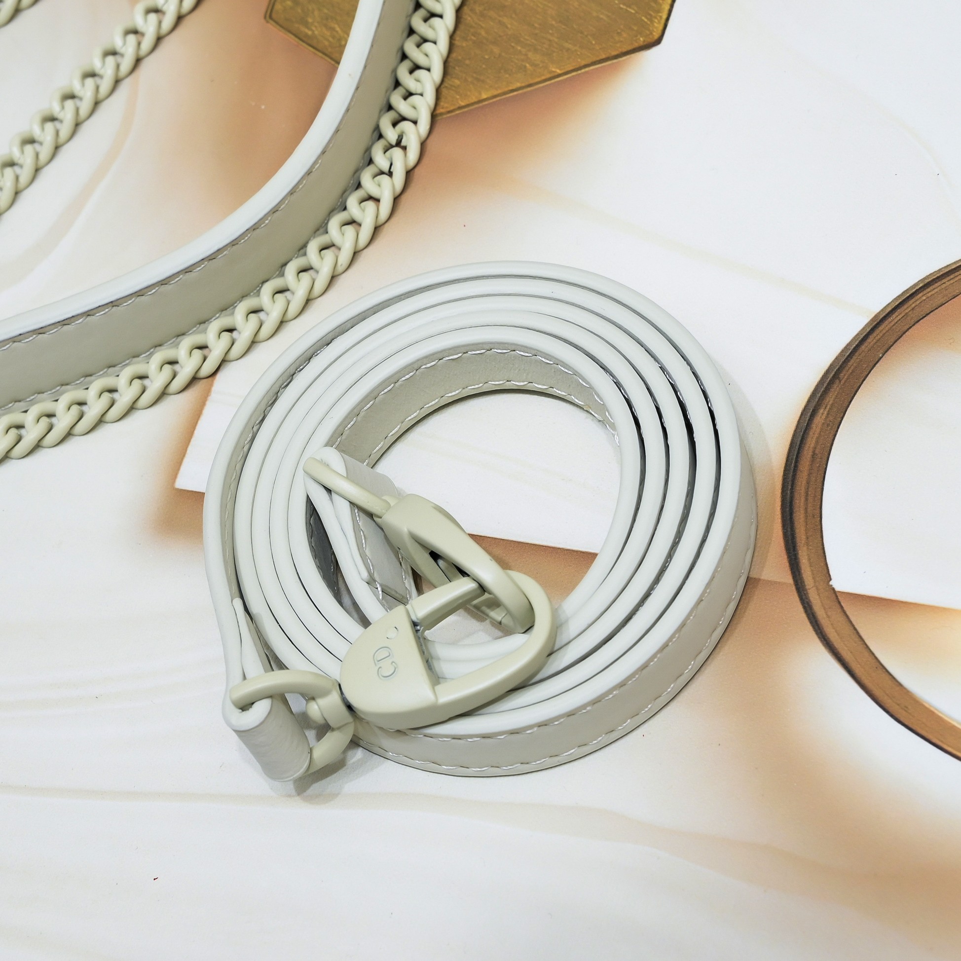 Mini Lady Dior Bag White Matte 2022 LM051 17cm