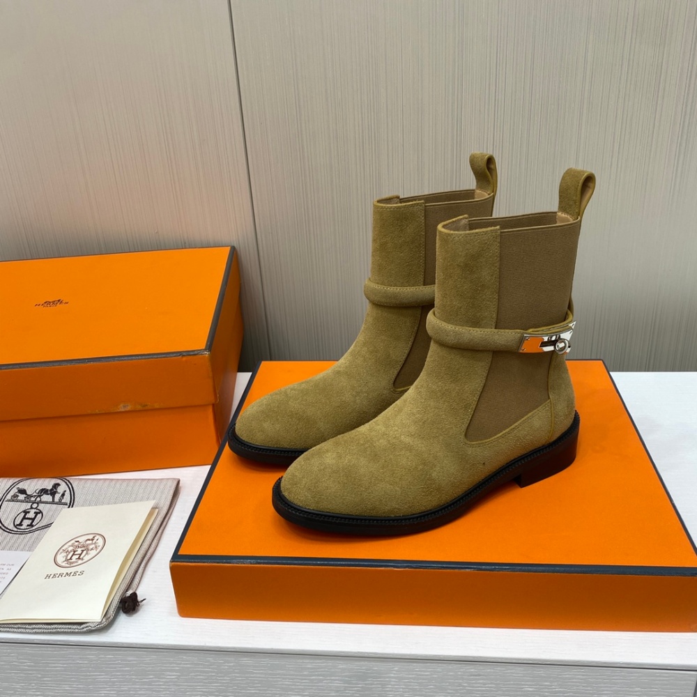 Hermes Shoes Boots Cowhide Kelly