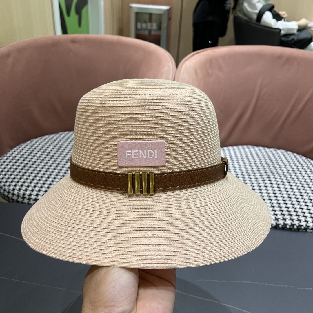 Fendi Hat Wide Brim Foldable Straw Hat Accessories