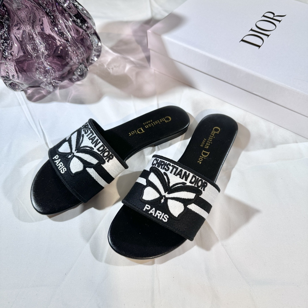 Dior Shoes Butterfly flat slippers