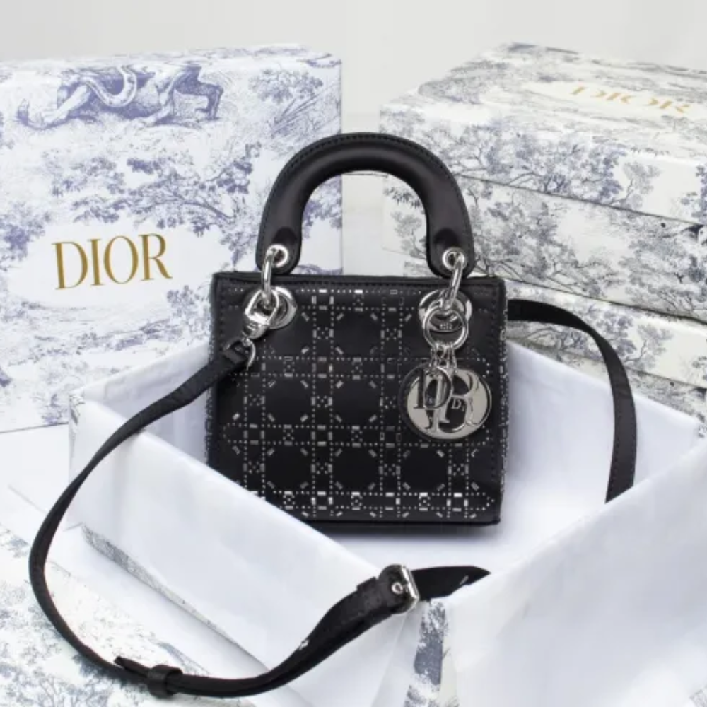 Mini Lady Dior Bag Black CD-2028 XB061 17cm