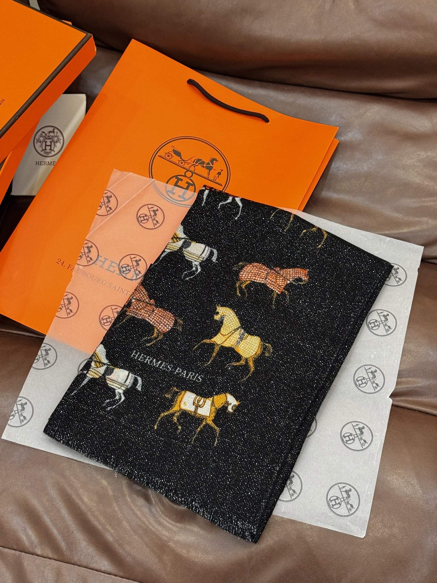 Hermes Scarf Horse Drape Long Scarf 100% Cashmere 110*200cm Accessories