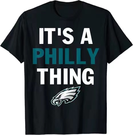 Letter print Casual short-sleeved T-shirt-Philadelphia Eagles - fitnfan