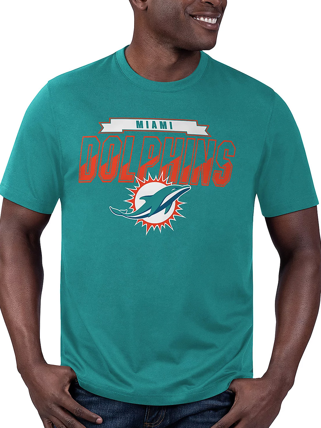 Miami Dolphins  Short Sleeve Antimicrobial T-Shirt-Miami Dolphins - fitnfan