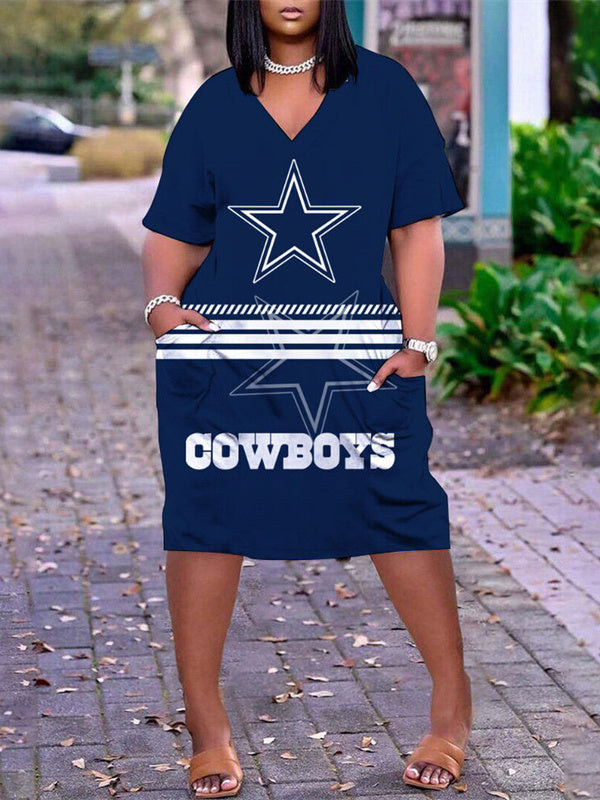Dallas CowboysLimited Edition V-neck Casual Pocket Dress - fitnfan
