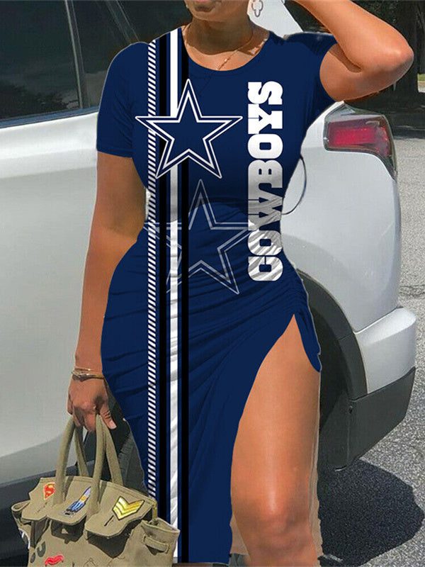 Dallas CowboysWomen's Slit Bodycon Dress - fitnfan