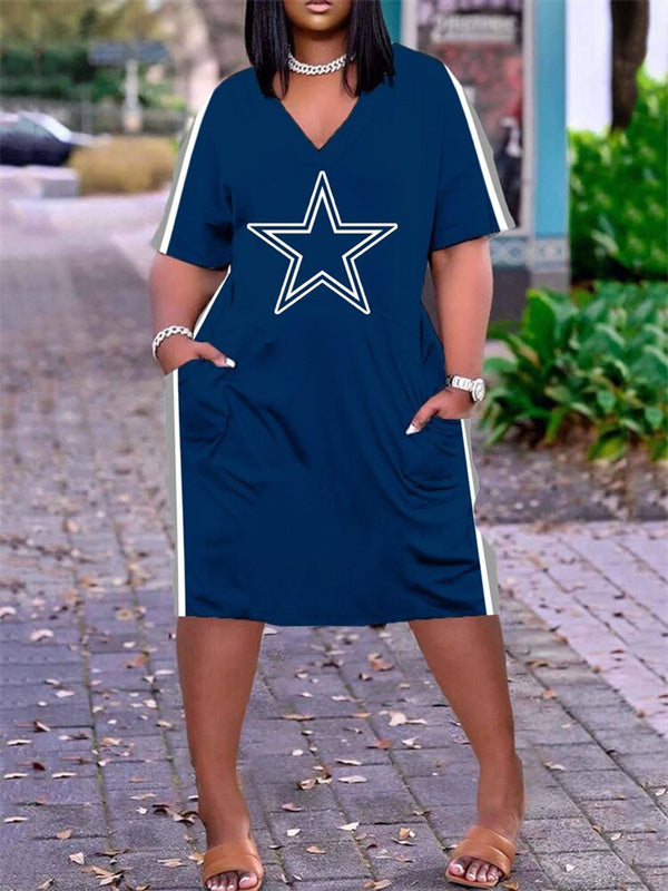 Dallas CowboysLimited Edition V-neck Casual Pocket Dress - fitnfan