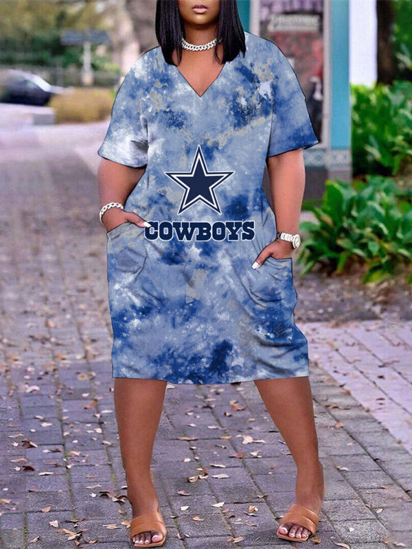 Dallas CowboysLimited Edition V-neck Casual Pocket Dress - fitnfan
