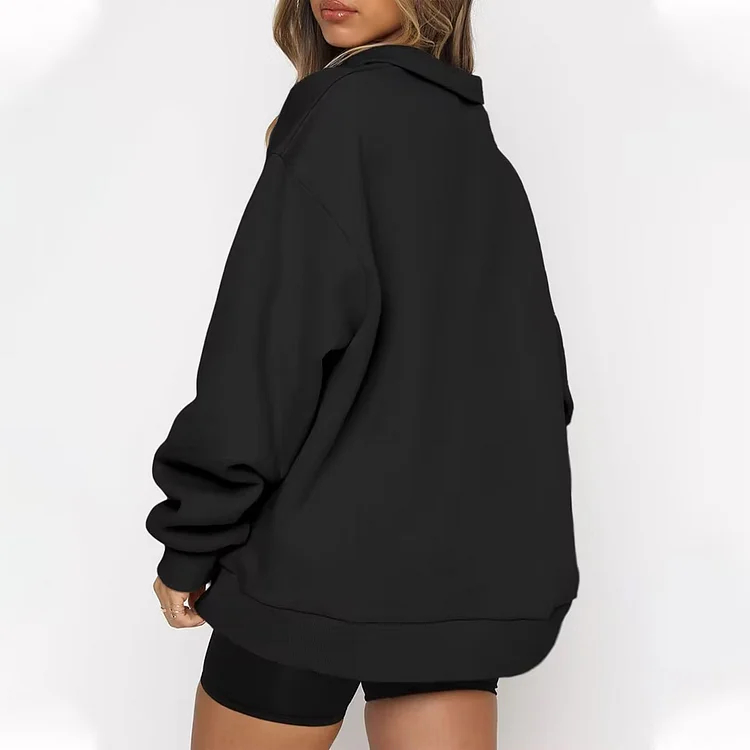 New Ladies Sports Leisure Lapel Zipper Sweatshirt-New Orleans Saints - fitnfan