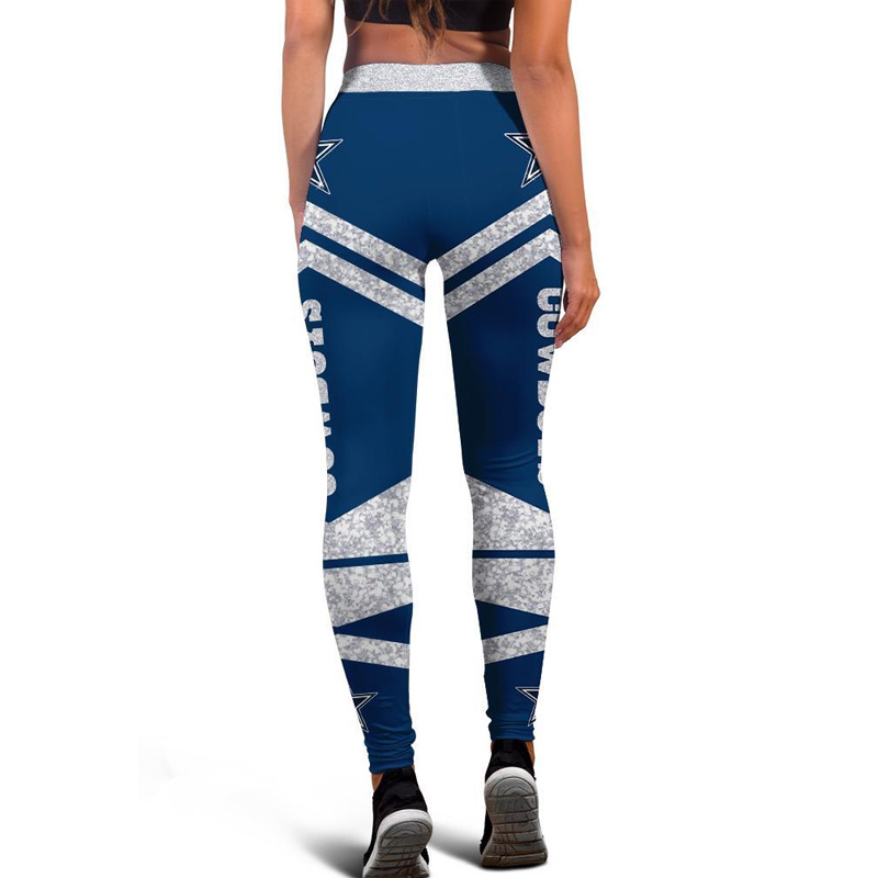 Casual fashion contrast printed Leggings-Dallas Cowboys - fitnfan