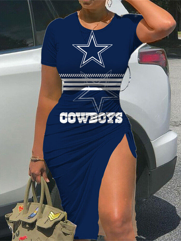 Dallas CowboysWomen's Slit Bodycon Dress-Dallas Cowboys - fitnfan