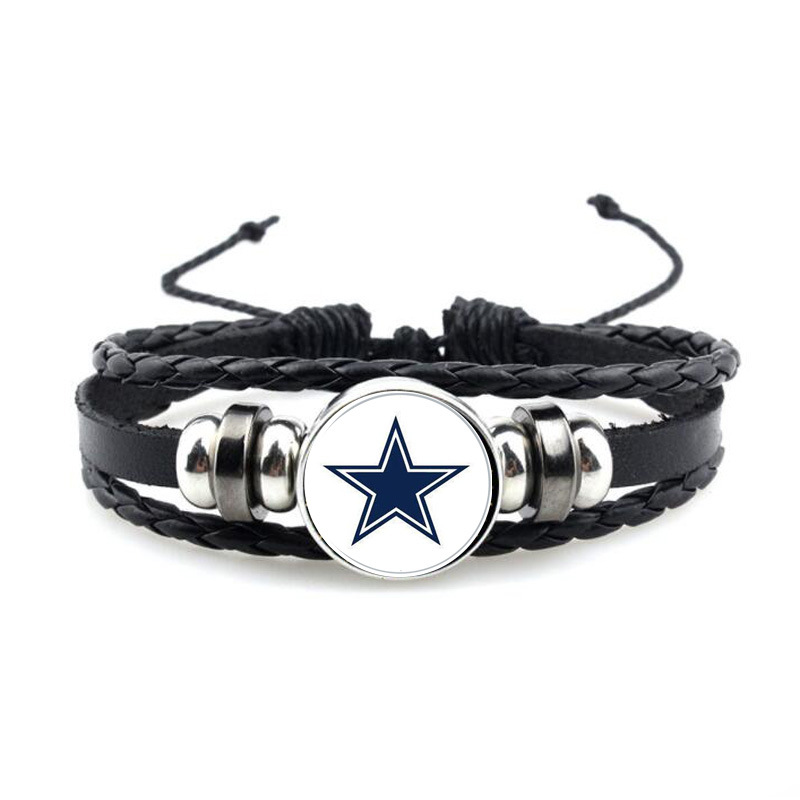 Rugby Leather Bracelet Retro Multilayer Leather Bracelet-Dallas Cowboys - fitnfan