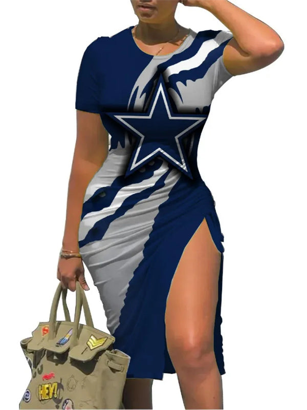 Dallas CowboysWomen's Slit Bodycon Dress - fitnfan