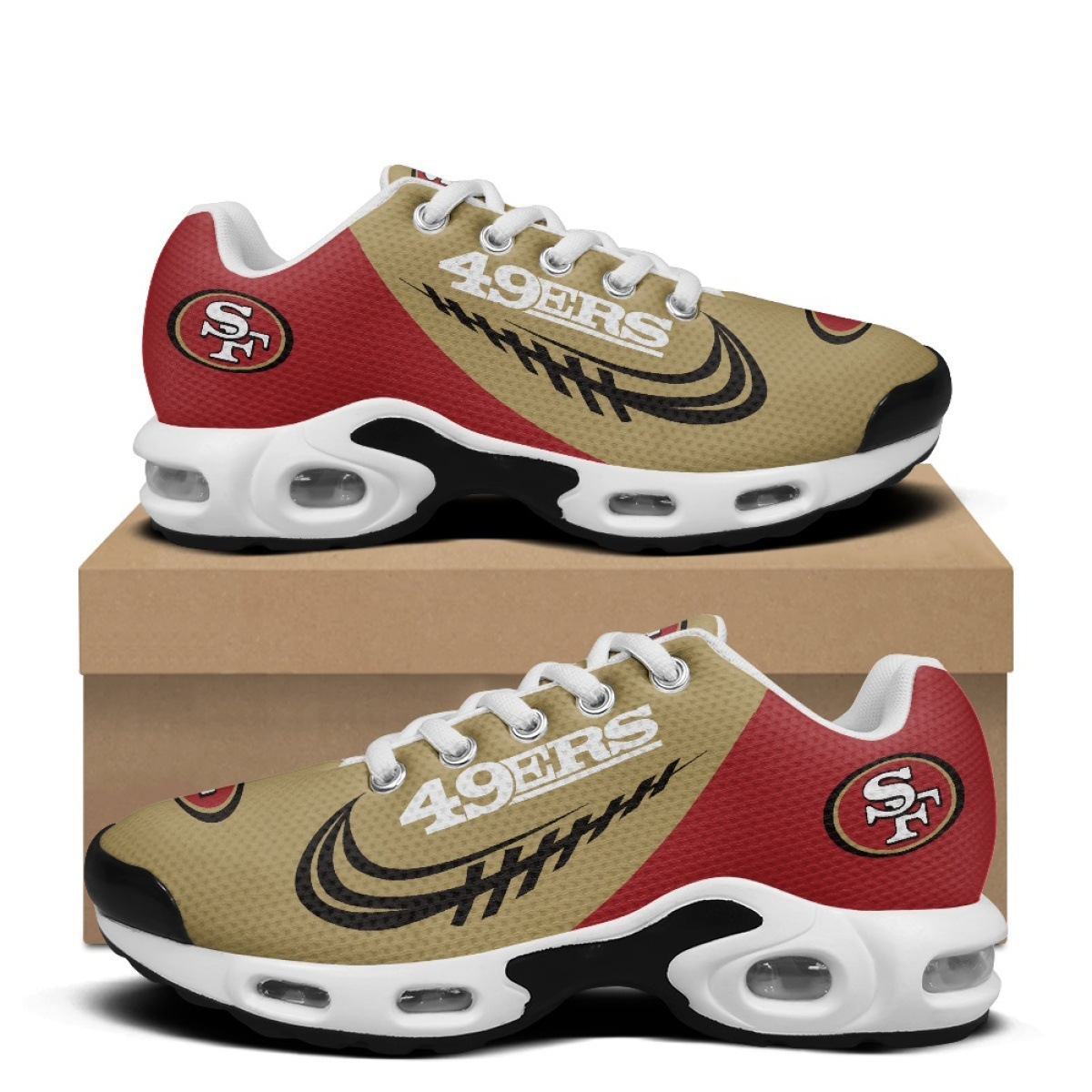 Women’s Casual Sneakers-San Francisco 49ers - fitnfan