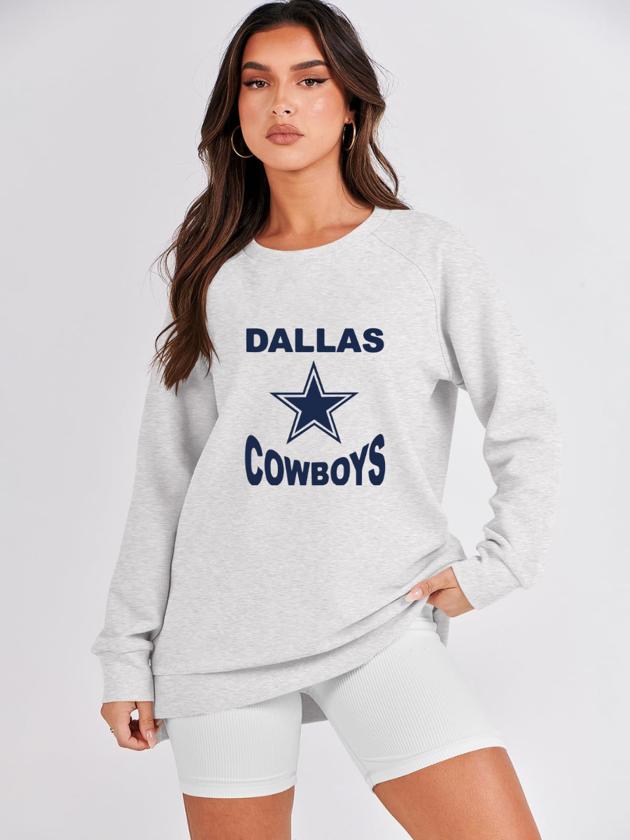 Crew Neck Women's Plus Size Sweatshirt-Dallas Cowboys - fitnfan
