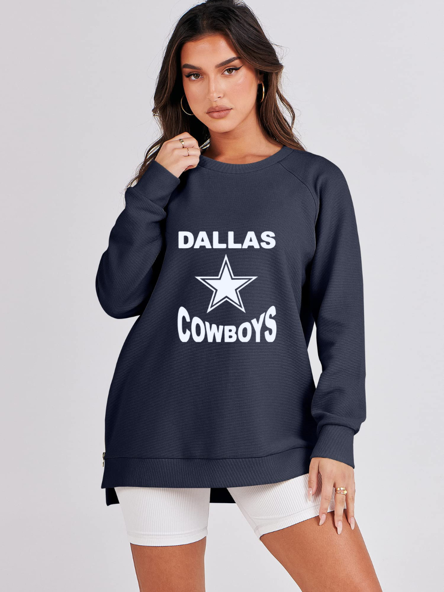Crew Neck Women's Plus Size Sweatshirt-Dallas Cowboys - fitnfan