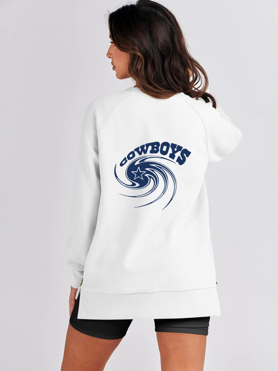 Crew Neck Women's Plus Size Sweatshirt-Dallas Cowboys - fitnfan