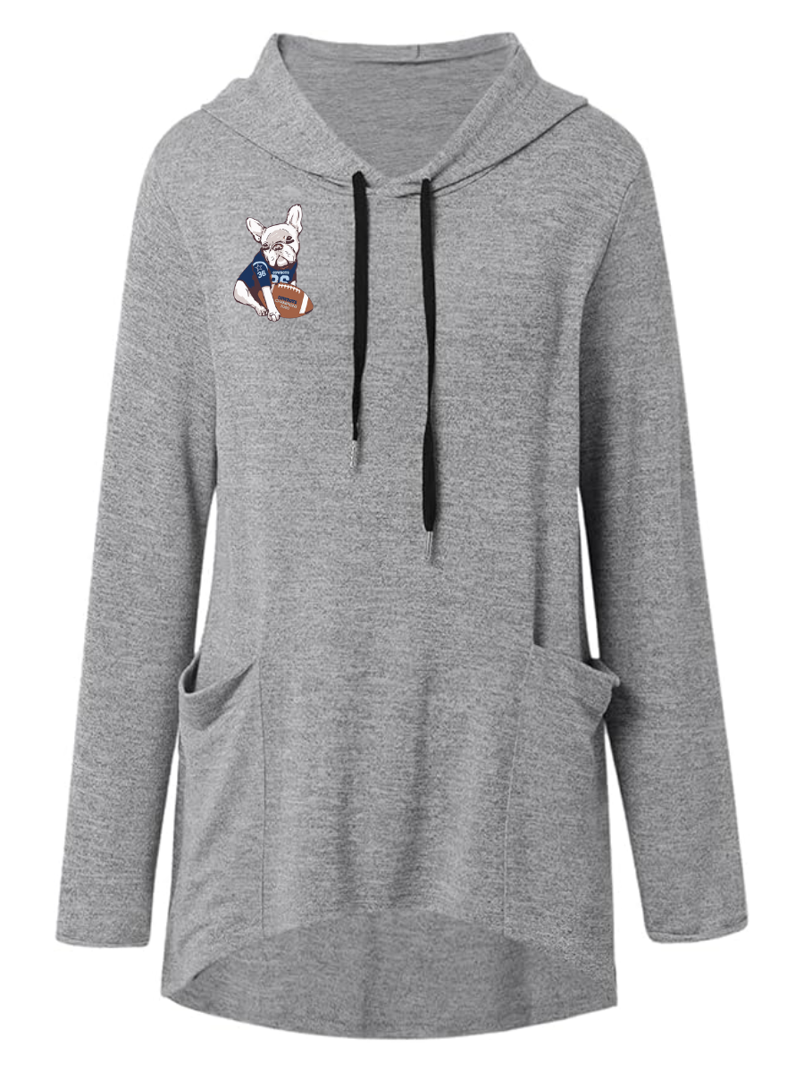 Women's V-Neck Hoodie Printed Sweatshirt-Dallas Cowboys - fitnfan