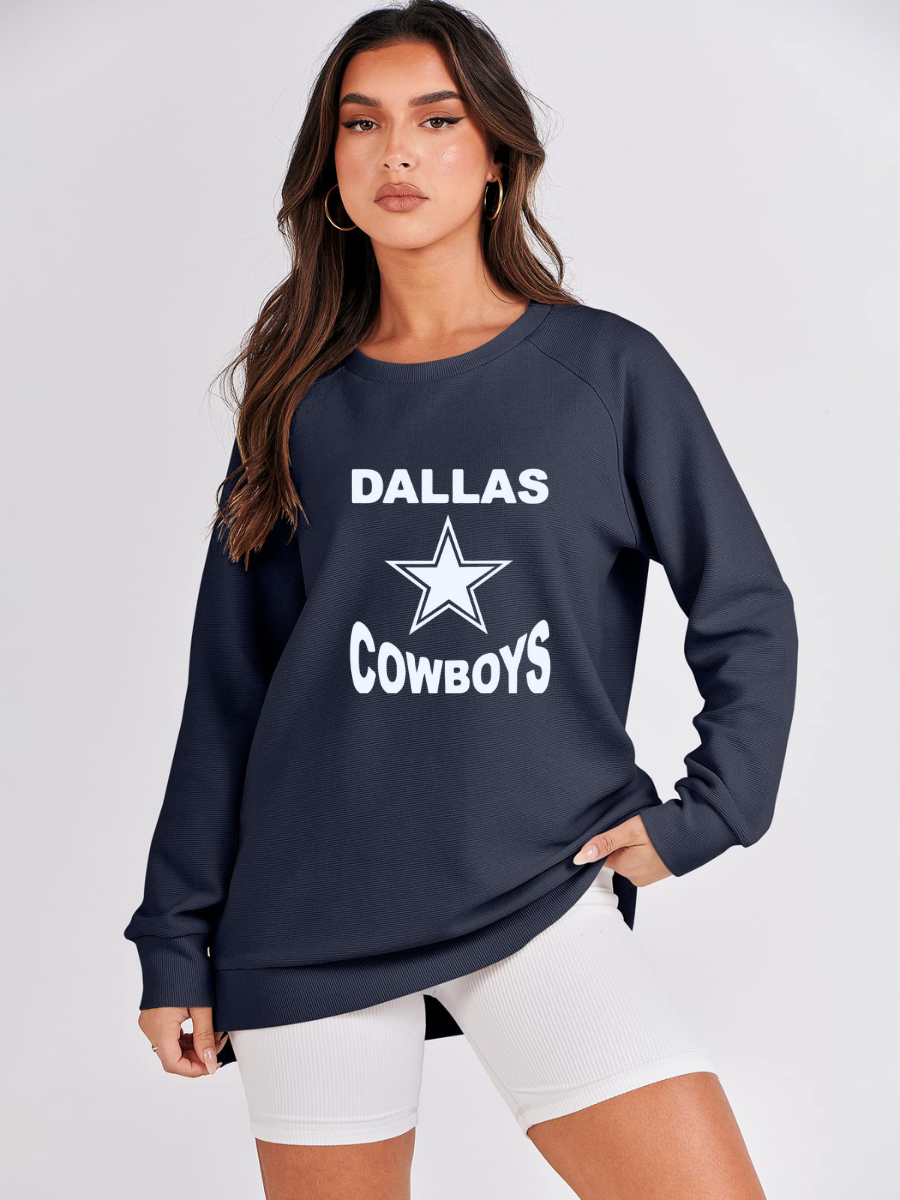 Crew Neck Women's Plus Size Sweatshirt-Dallas Cowboys - fitnfan
