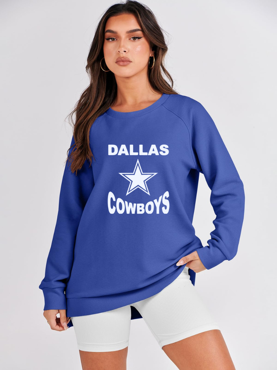 Crew Neck Women's Plus Size Sweatshirt-Dallas Cowboys - fitnfan