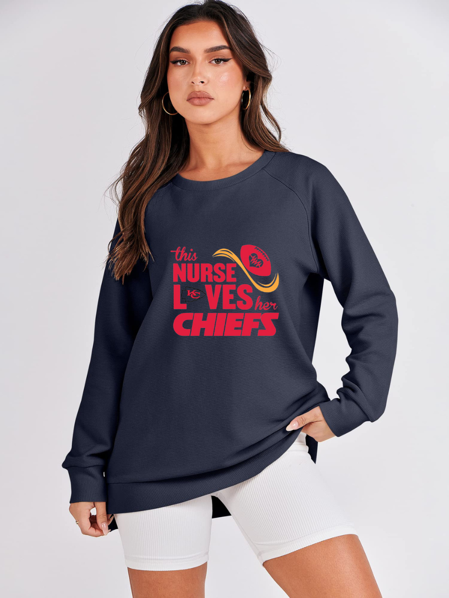 High Neck Long Sleeve Women's Plus Size Sweatshirt - fitnfan