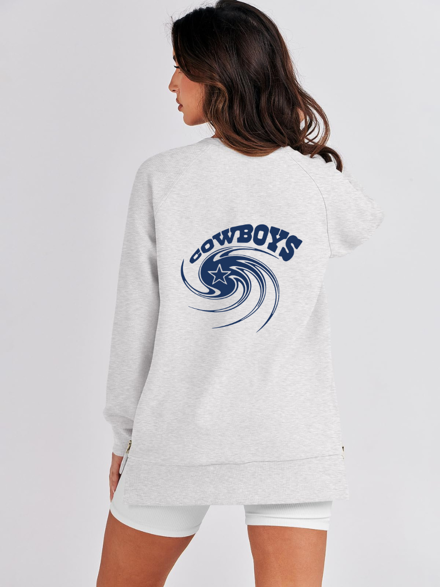 Crew Neck Women's Plus Size Sweatshirt-Dallas Cowboys - fitnfan